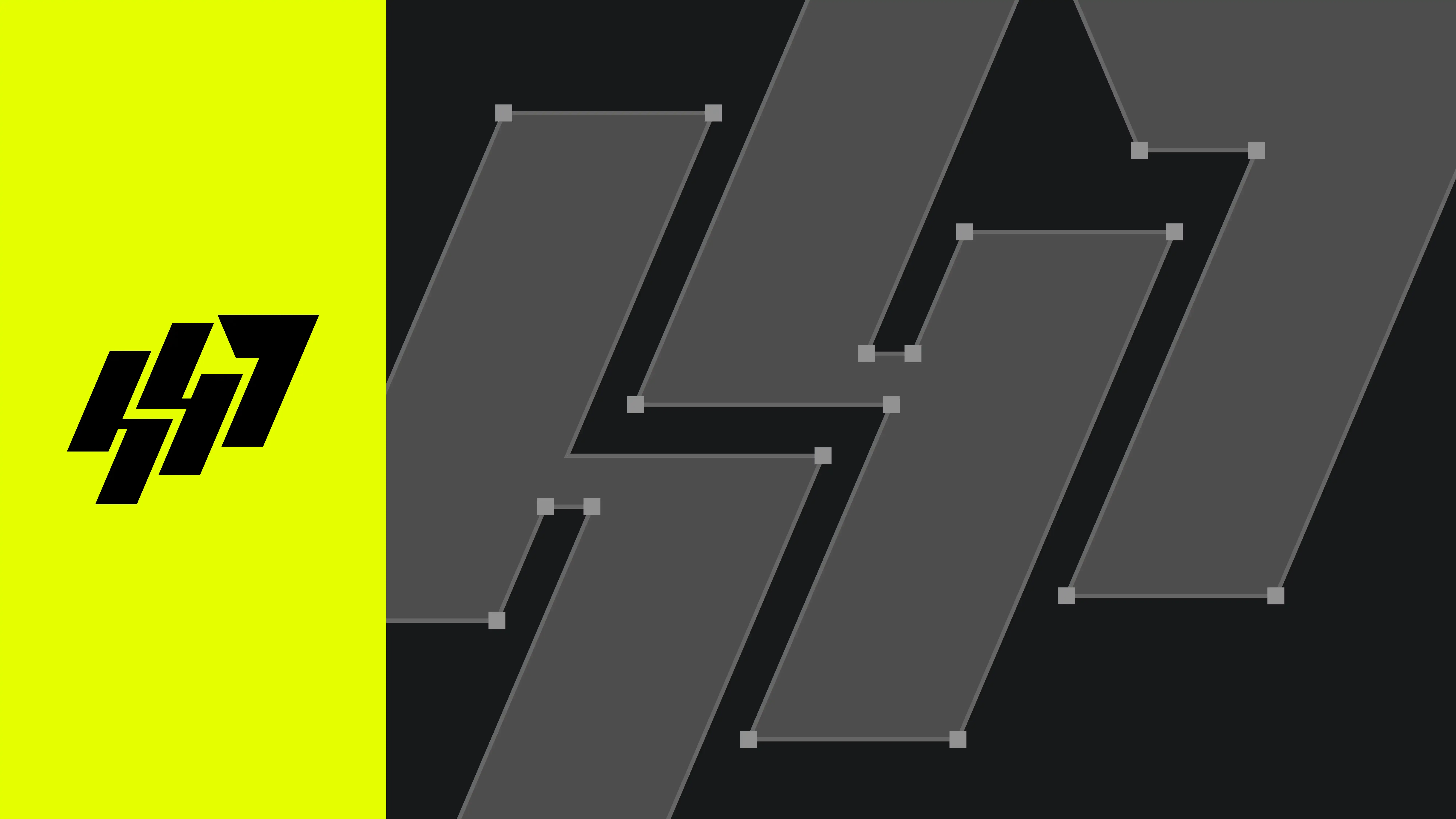 House47 badge shown as an angular geometric identity system.