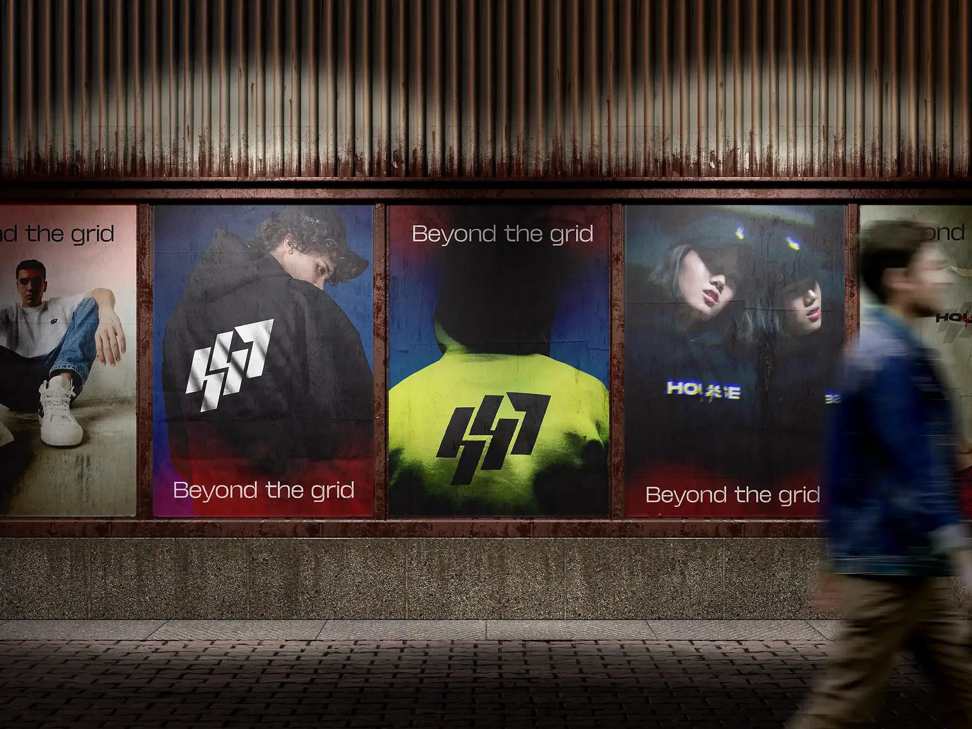 House47 outdoor advertising posters presenting branded streetwear photography.