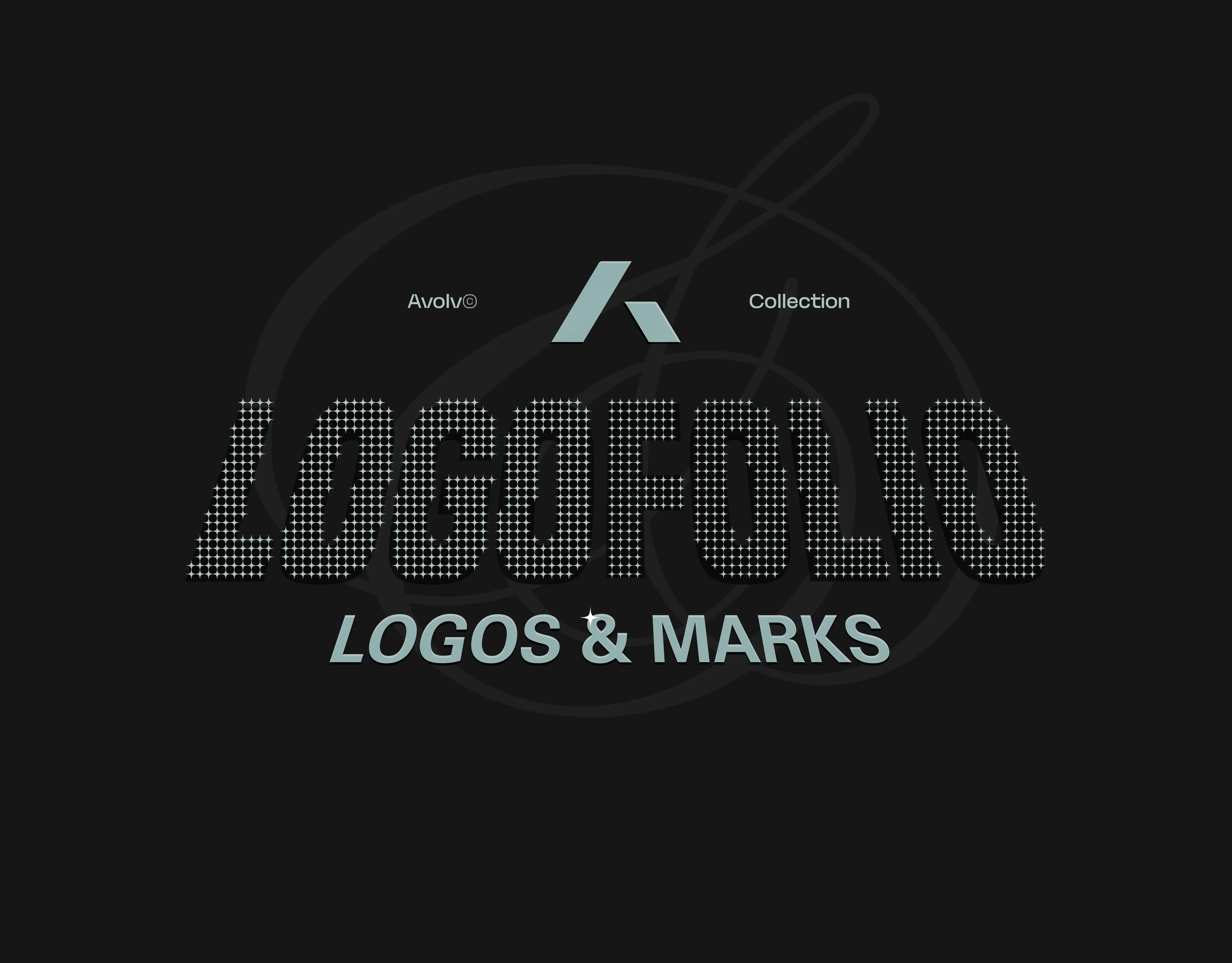 Logofolio collection cover presenting the title Logos and Marks on a dark field.